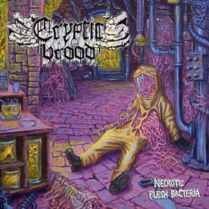 CRYPTIC BROOD - Necrotic Flesh Bacteria (12" LP on Clear Vinyl w/ Purple & Yellow Splatter, Gatefold)